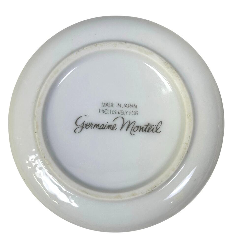 Germaine Monteil Vintage Porcelain Covered Round Trinket Candy Dish Jar - Picture 7 of 7